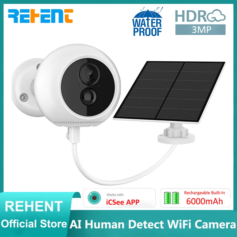 REHENT 100%Wire-Free 3MP WiFi Outdoor Camera AI Human Detect Security Surveillance With Solar 6000mAh Rechargeable Battery Cam
REHENT 100%Wire-Free 3MP WiFi Outdoor Camera AI Human Detect Security Surveillance With Solar 6000mAh Rechargeable Battery Cam