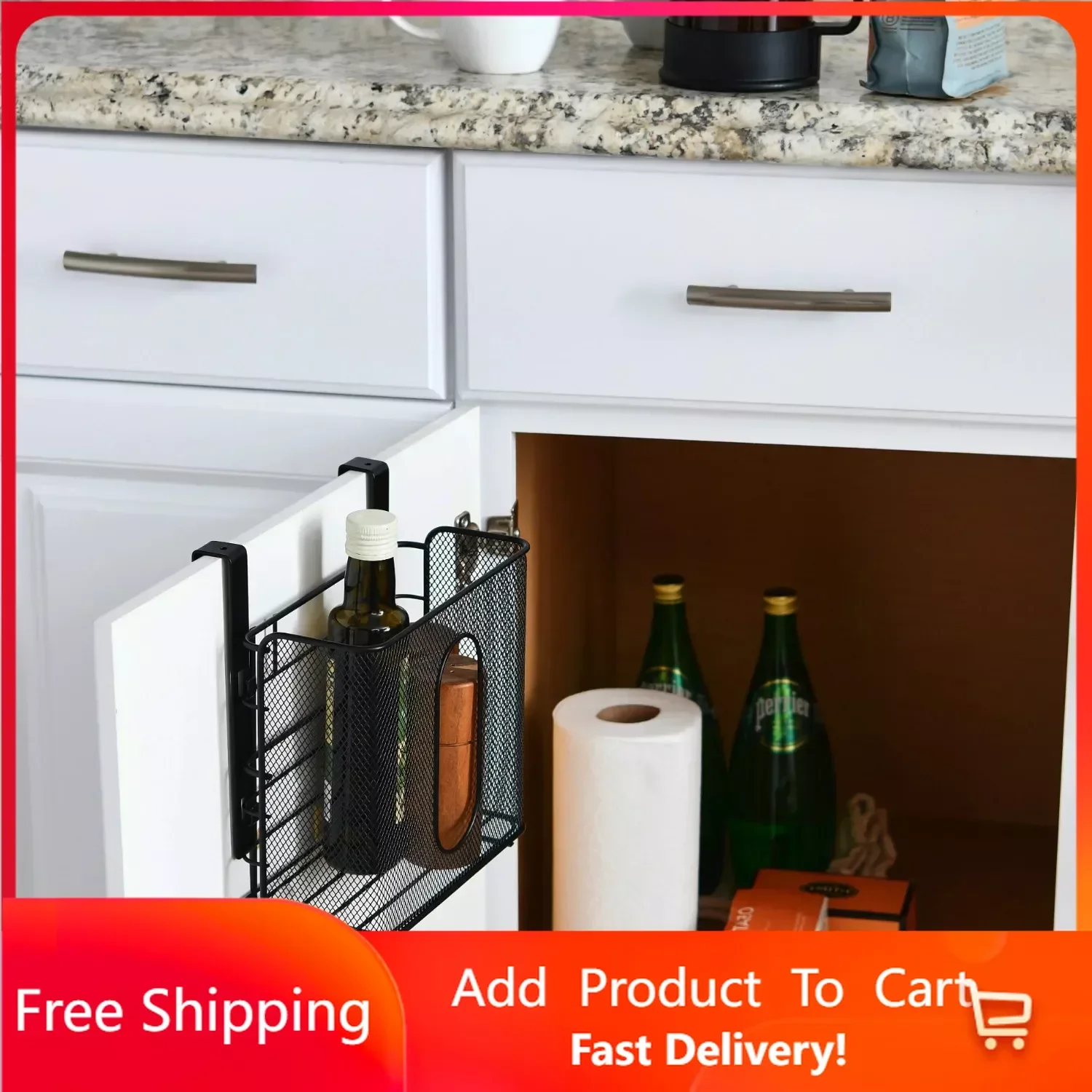 Over The Door Mesh Metal Basket, Black Free Shipping 
Over The Door Mesh Metal Basket, Black Free Shipping