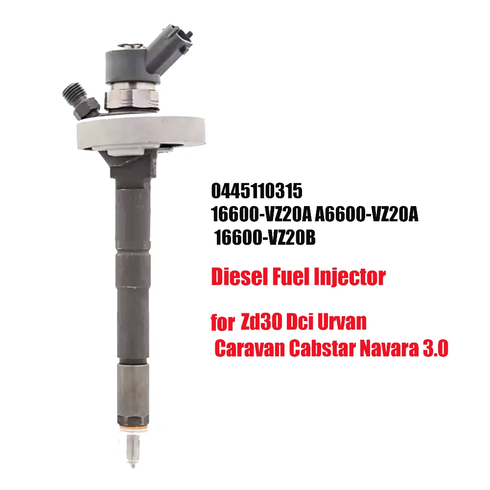Форсунка дизельного топлива 0445110315 для Nissan Zd30 Dci Urvan Caravan Cabstar 3,0 Форсунка системы питания с общей топливной магистралью 16600-VZ20A
Форсунка дизельного топлива 0445110315 для Nissan Zd30 Dci Urvan Caravan Cabstar 3,0 Форсунка системы питания с общей топливной магистралью 16600-VZ20A