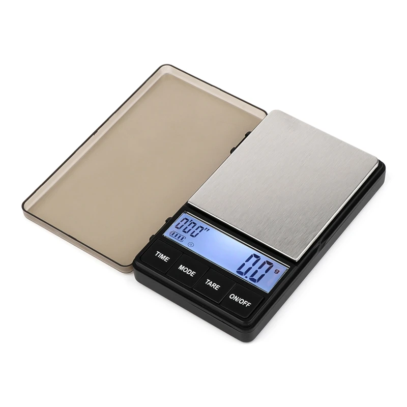 Pocket Digital Gram Scale 1000g x 0.1g Electronic LCD Balance Espresso Coffee Scale with Timer for Jewelry Diamond Weighting 
Pocket Digital Gram Scale 1000g x 0.1g Electronic LCD Balance Espresso Coffee Scale with Timer for Jewelry Diamond Weighting