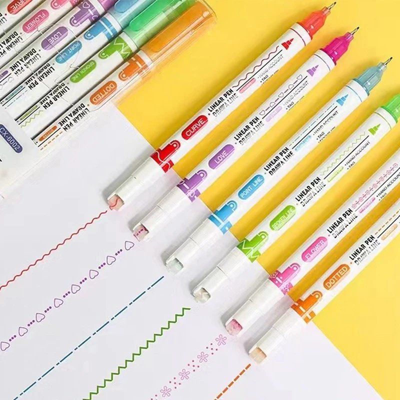 6 Colors Curve Highlighter Pens Dual Tip Pastel Markers For Girl Drawing Decoration Manga Markers for Art Drawing Doodling
6 Colors Curve Highlighter Pens Dual Tip Pastel Markers For Girl Drawing Decoration Manga Markers for Art Drawing Doodling