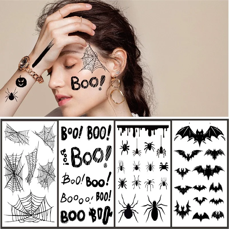 Factory Wholesale Halloween Tattoo Stickers For Holloween Body Tattoo With Black Bat Spider Web 500pcs Free Shipping
Factory Wholesale Halloween Tattoo Stickers For Holloween Body Tattoo With Black Bat Spider Web 500pcs Free Shipping