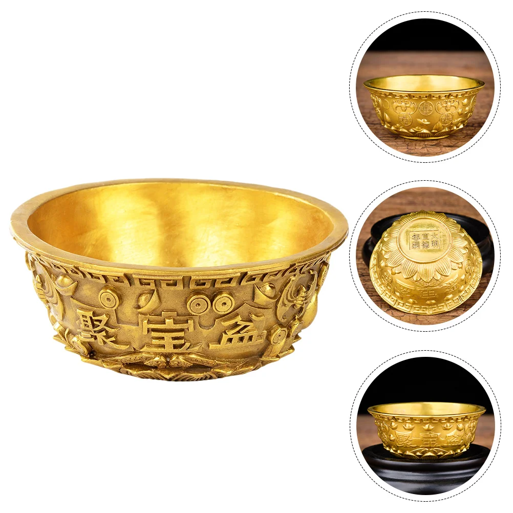 Bowl Treasure Basin Offering Wealth Brass Bowls Chinese Gold Golden Water Copper Tibetan Good Money Altar Meditation Figurine
Bowl Treasure Basin Offering Wealth Brass Bowls Chinese Gold Golden Water Copper Tibetan Good Money Altar Meditation Figurine