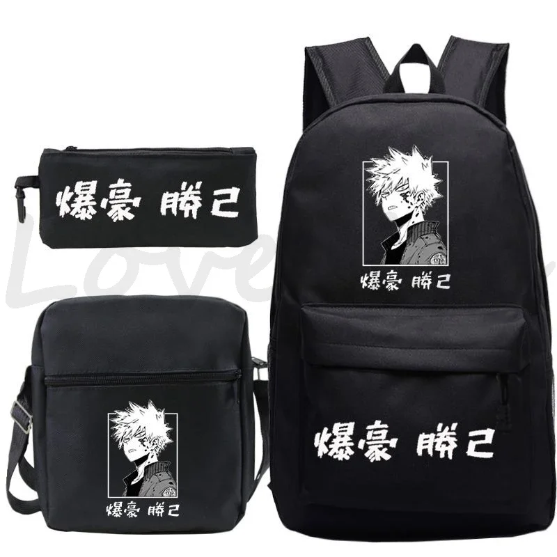 Рюкзак с принтом Bakugou для мальчиков и девочек школьный ранец героями аниме Моя