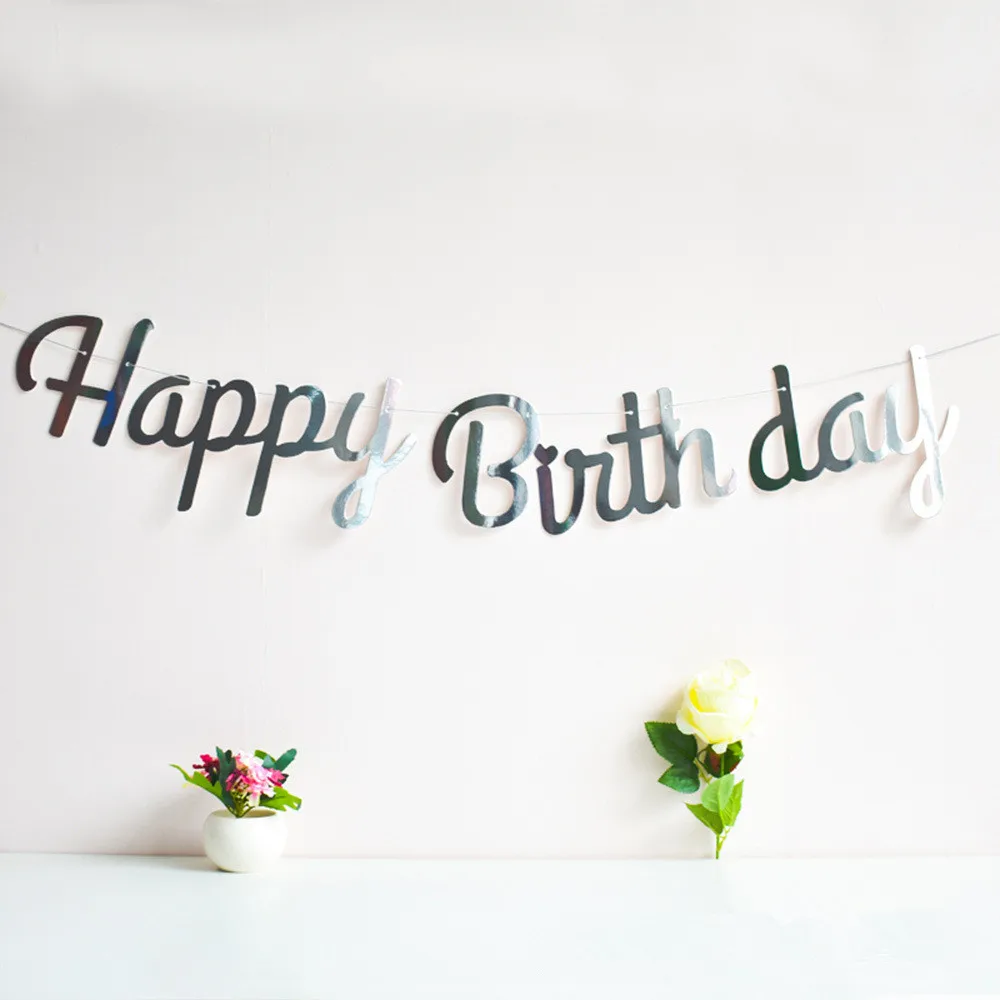 Happy Birthday Banner Bunting Gold Silver Paper Birthday Party Hanging Garland Banner Kids Baby Shower Home Decoration
Happy Birthday Banner Bunting Gold Silver Paper Birthday Party Hanging Garland Banner Kids Baby Shower Home Decoration