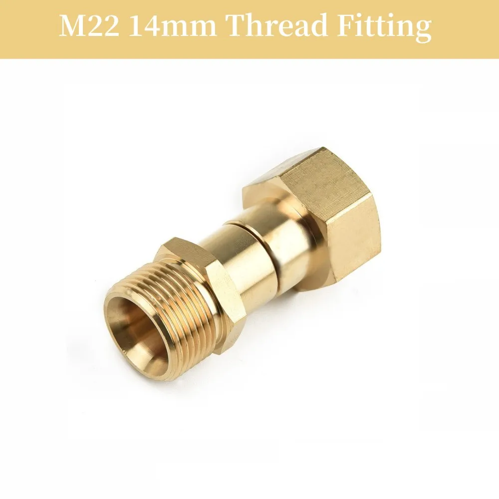 M22 14mm Thread Fitting Swivel Joint Brass Pressure Washer Swivel Joint Ki Nk Free Connector Hose Fitting
M22 14mm Thread Fitting Swivel Joint Brass Pressure Washer Swivel Joint Ki Nk Free Connector Hose Fitting
