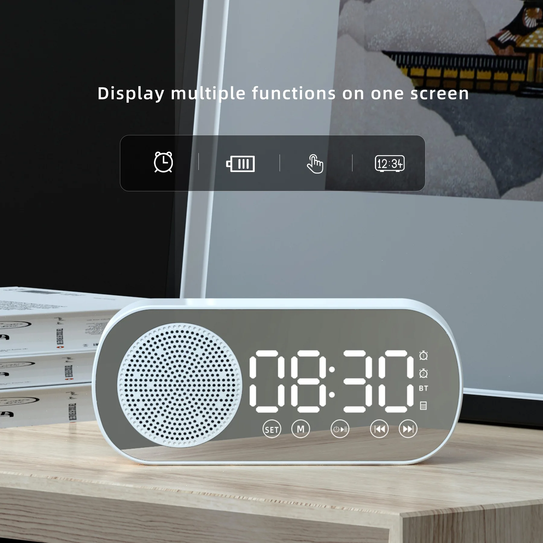 Multifunctional Digital Alarm Clock, Intelligent Bluetooth Speaker, Female Mirror USB Plug, Clock Suitable For Children's Gifts
Multifunctional Digital Alarm Clock, Intelligent Bluetooth Speaker, Female Mirror USB Plug, Clock Suitable For Children's Gifts