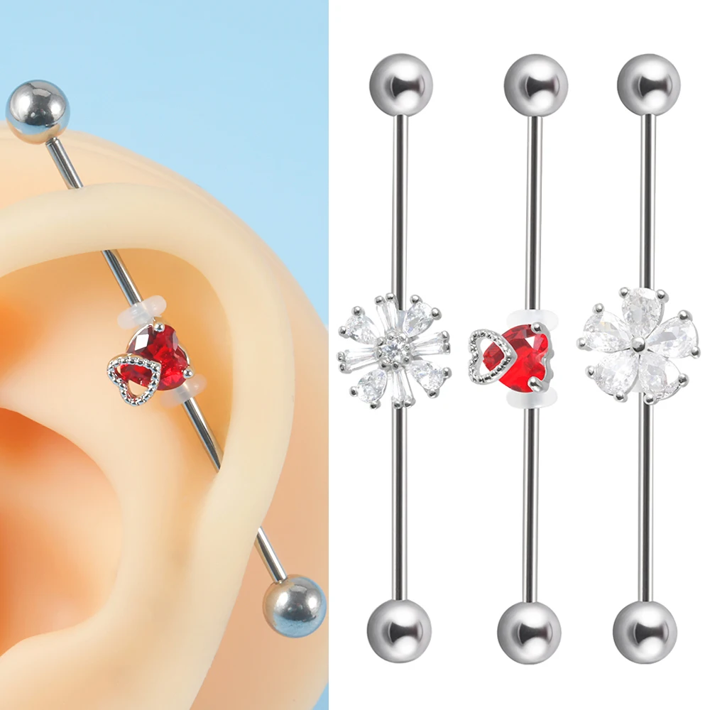 1PC 16G Surgical Steel Industrial Barbell for Womens Cartilage Earrings Body Piercing Jewelry Zirconia Helix Piercing Earring
1PC 16G Surgical Steel Industrial Barbell for Womens Cartilage Earrings Body Piercing Jewelry Zirconia Helix Piercing Earring