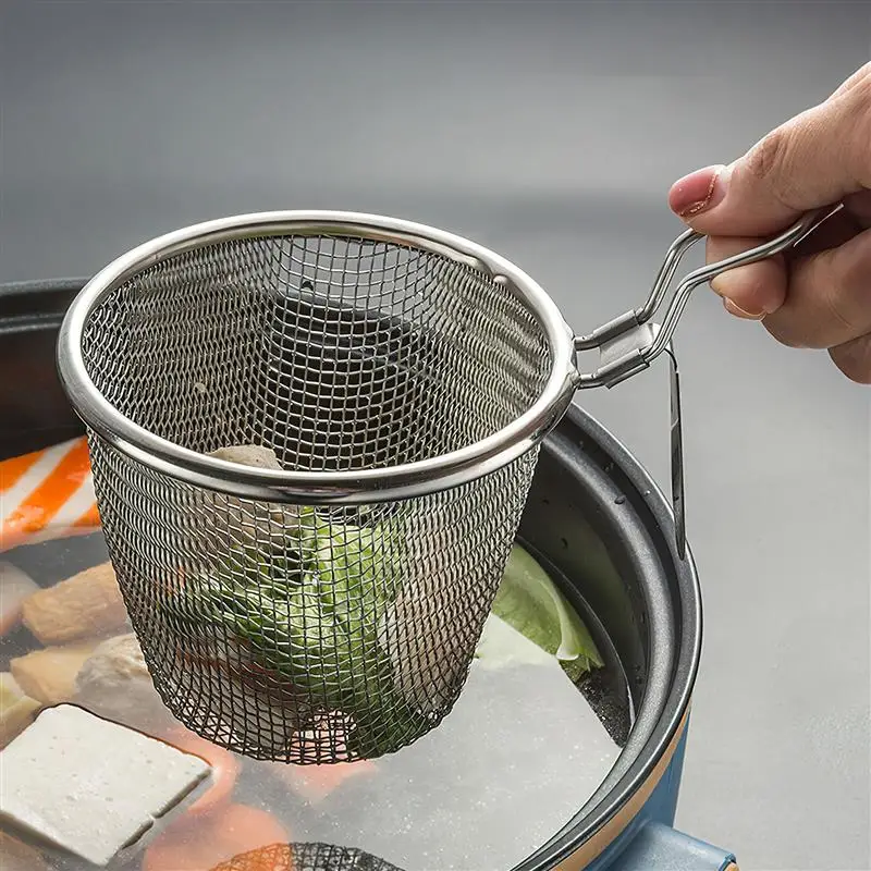 Stainless Steel Noodles Colander Household Mesh Strainer Multi-Function Pasta Basket Convenient Noodle Basket Home Accessory
Stainless Steel Noodles Colander Household Mesh Strainer Multi-Function Pasta Basket Convenient Noodle Basket Home Accessory