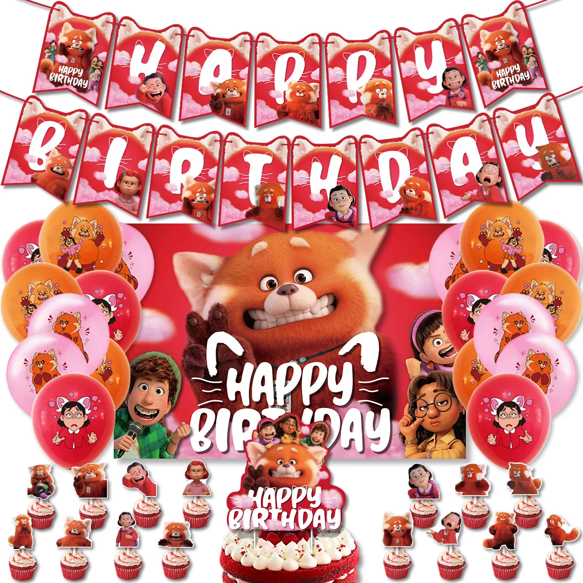 Party Supplies Decoration Turning Red Cake Decoration Pull Flag Background Cloth Cute Panda Birthday Party Decorations Tableware
Party Supplies Decoration Turning Red Cake Decoration Pull Flag Background Cloth Cute Panda Birthday Party Decorations Tableware