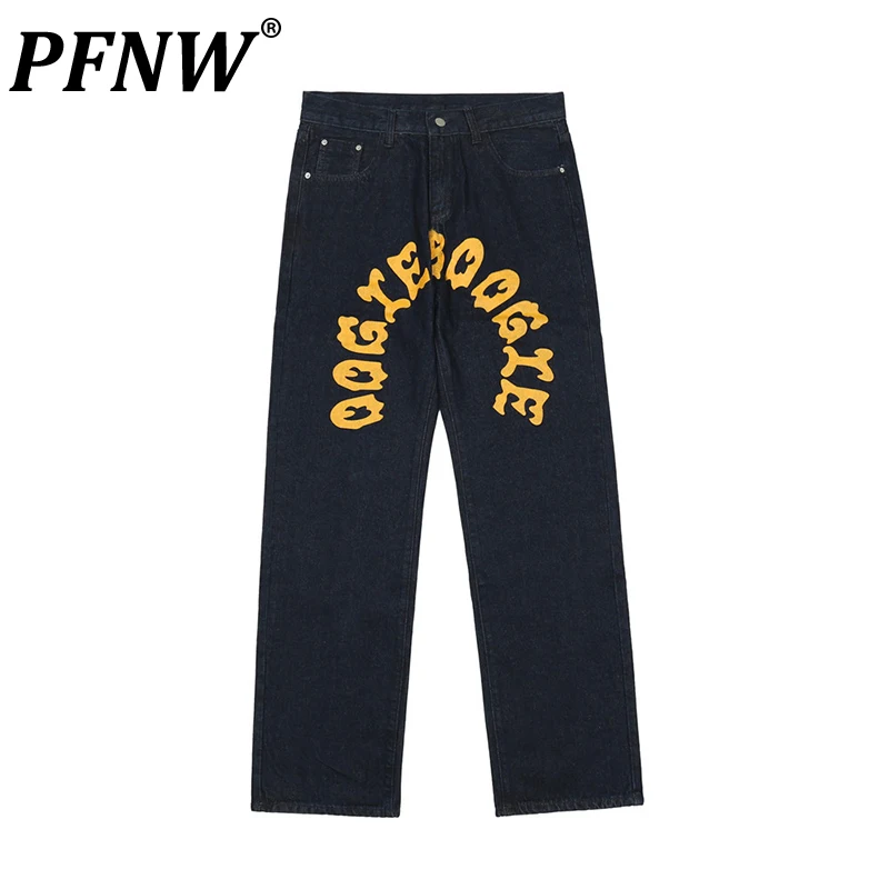 PFNW Spring Autumn New Men's Straight Denim Jeans Cartoon Print Letter Casual Punk Style Streetwear Outdoor Tide Pants 28A0771
PFNW Spring Autumn New Men's Straight Denim Jeans Cartoon Print Letter Casual Punk Style Streetwear Outdoor Tide Pants 28A0771