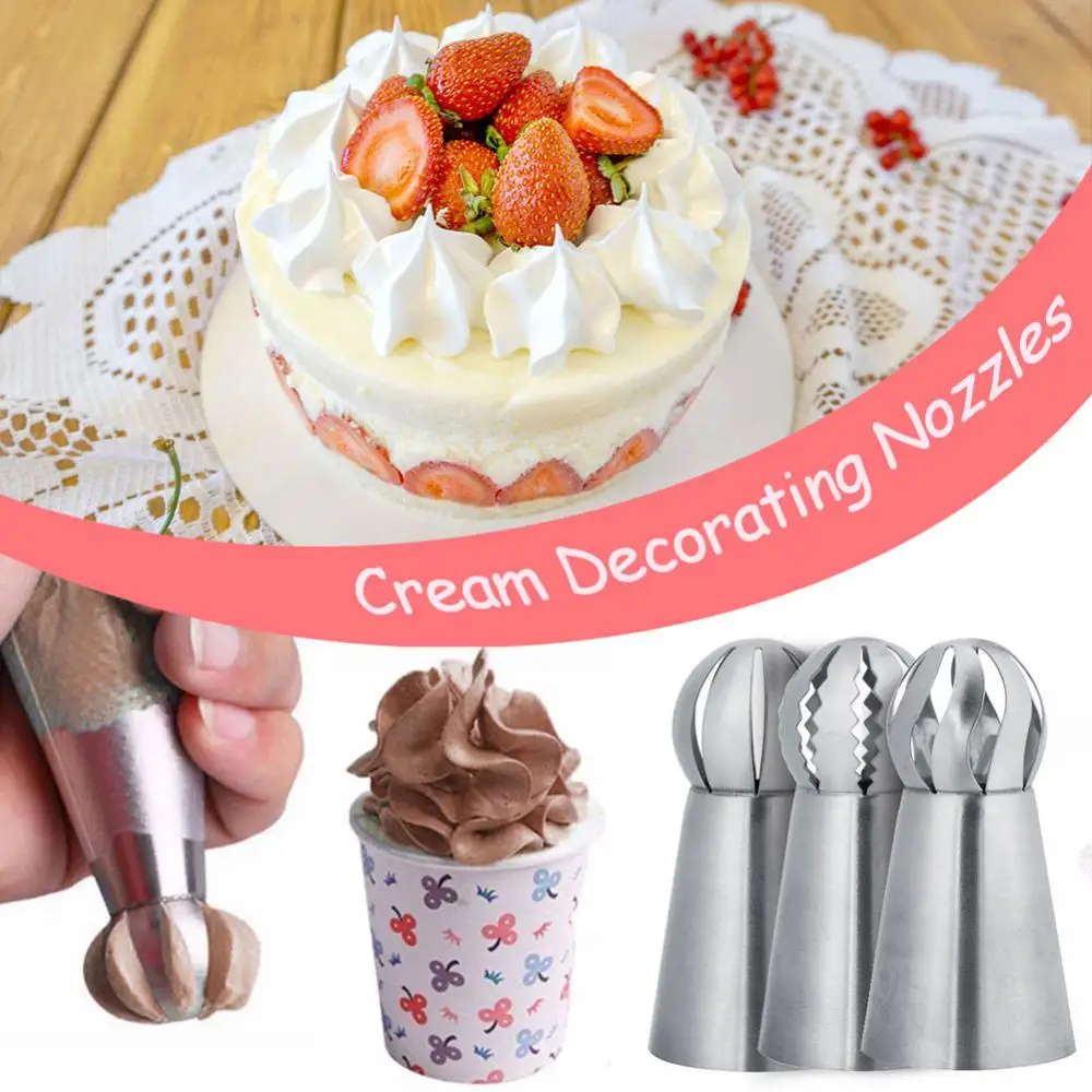 3pcs Creative DIY Baking Tools Practical Cake Tools Kitchen Supplies Spherical Cream Decorating Mouth Cake Tools
3pcs Creative DIY Baking Tools Practical Cake Tools Kitchen Supplies Spherical Cream Decorating Mouth Cake Tools