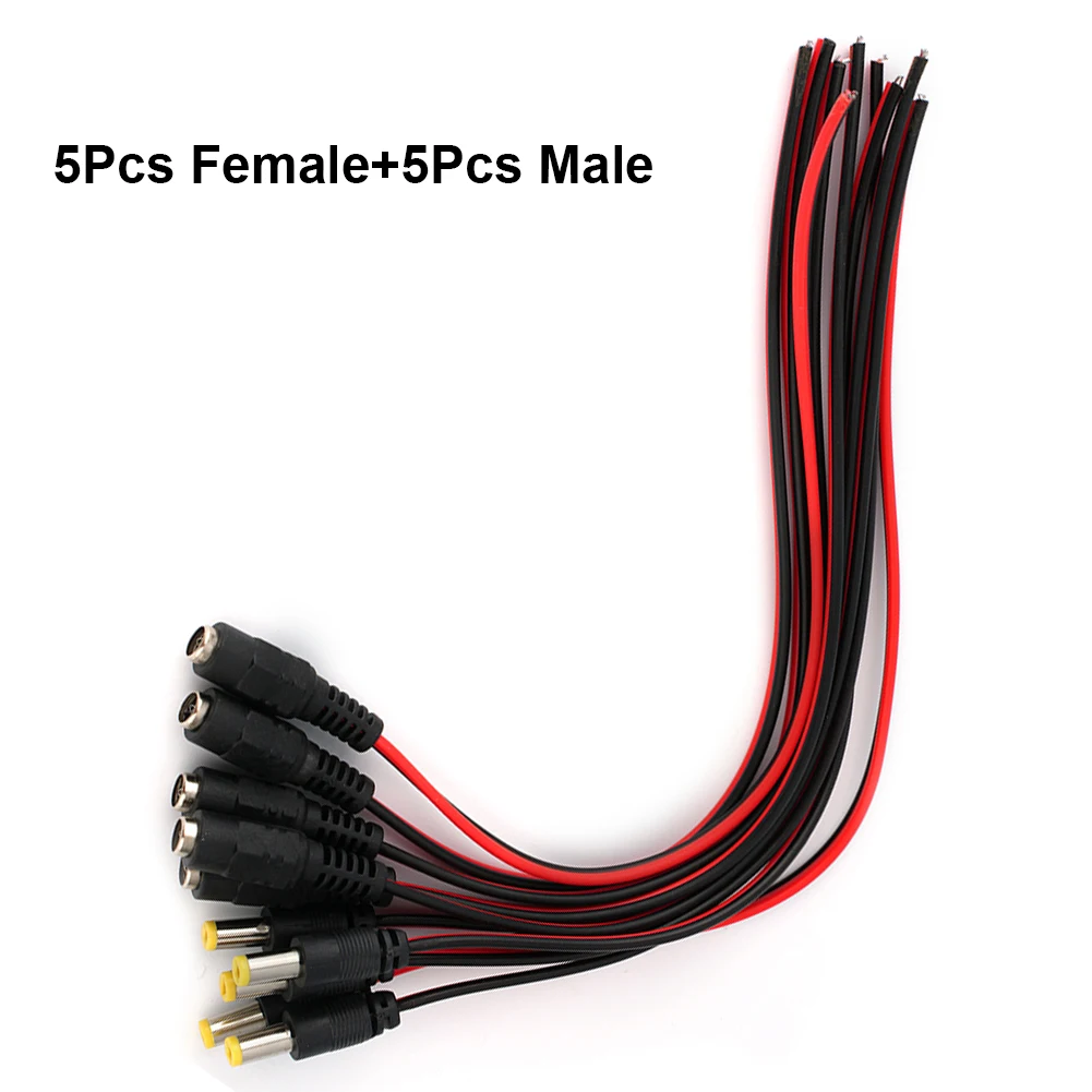 10pcs Male Female DC Power Connector 5V 12V 5.5x2.1mm Wire Cable Plug Adapter For TV Camera 5050 2835 LED Strip Tape Lights
10pcs Male Female DC Power Connector 5V 12V 5.5x2.1mm Wire Cable Plug Adapter For TV Camera 5050 2835 LED Strip Tape Lights