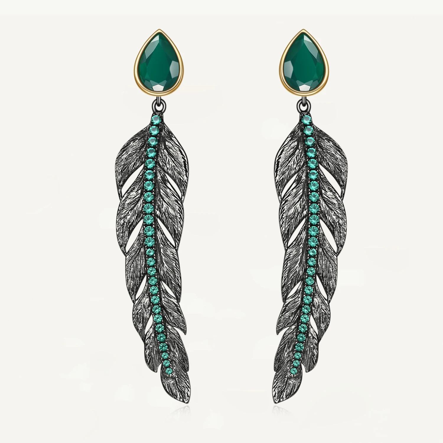 GEM'S BALLET Black Feather Design Jewelry Gothic Style Really 925 Sterling Silver Handmade Earring For Women Anniversary Gift
GEM'S BALLET Black Feather Design Jewelry Gothic Style Really 925 Sterling Silver Handmade Earring For Women Anniversary Gift