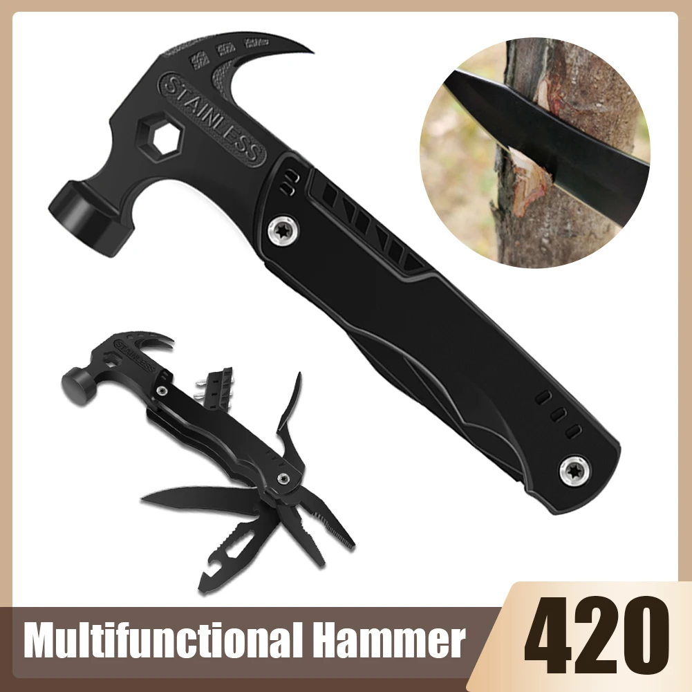 11-in-1 Multitool Hammer Portable Multifunction Claw Hammer Camping Survival Gear Pliers Wire Stripper Cutter Knife Screwdriver
11-in-1 Multitool Hammer Portable Multifunction Claw Hammer Camping Survival Gear Pliers Wire Stripper Cutter Knife Screwdriver