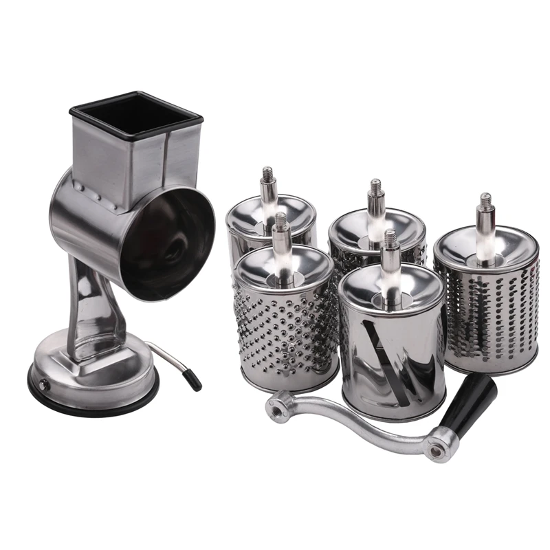 BMDT-Stainless Steel Cheese Grater, Rotary Chopper, Vegetable Shredder Salad Slicer Multi-Use Hand Grater Grinder 5 Blades
BMDT-Stainless Steel Cheese Grater, Rotary Chopper, Vegetable Shredder Salad Slicer Multi-Use Hand Grater Grinder 5 Blades