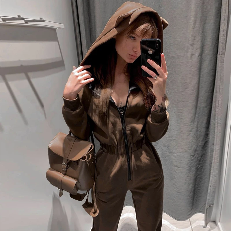 Women's Jumpsuit Overalls Elegant Cat Ears Hooded Sportswear Summer One-piece Suit Long-sleeved Running Sweatpants Sportswear
Women's Jumpsuit Overalls Elegant Cat Ears Hooded Sportswear Summer One-piece Suit Long-sleeved Running Sweatpants Sportswear