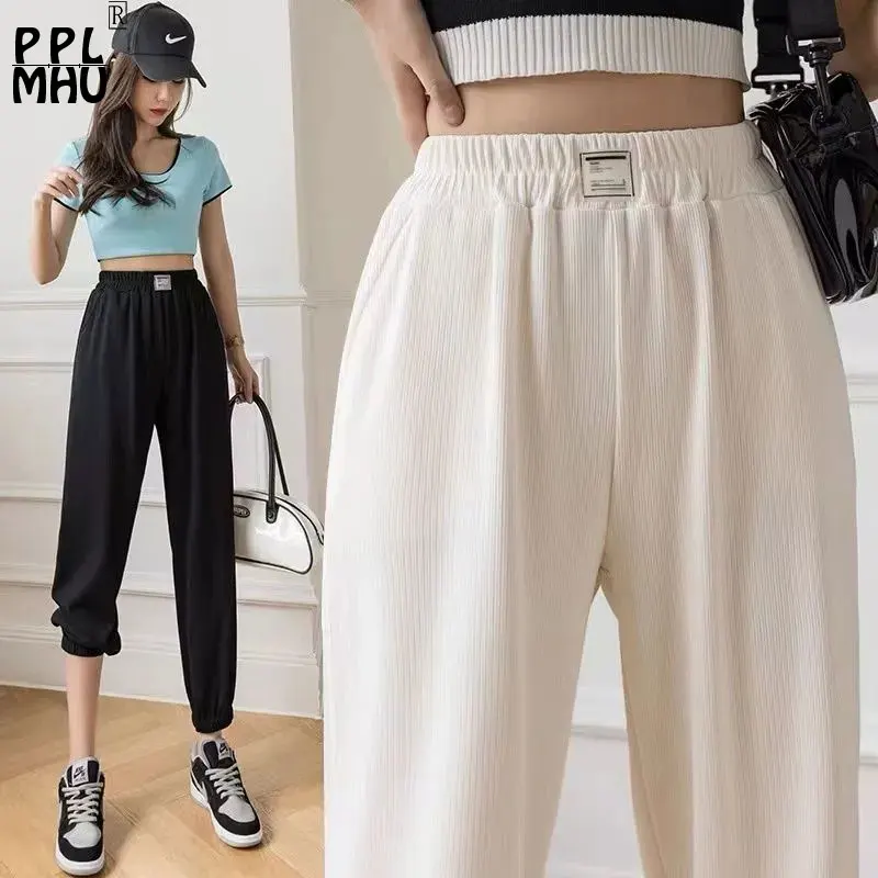 Брюки-джоггеры женские из вискозы, повседневные свободные тонкие спортивные штаны-султанки с эластичной завышенной талией, мешковатые брюки до щиколотки, на лето
Брюки-джоггеры женские из вискозы, повседневные свободные тонкие спортивные штаны-султанки с эластичной завышенной талией, мешковатые брюки до щиколотки, на лето