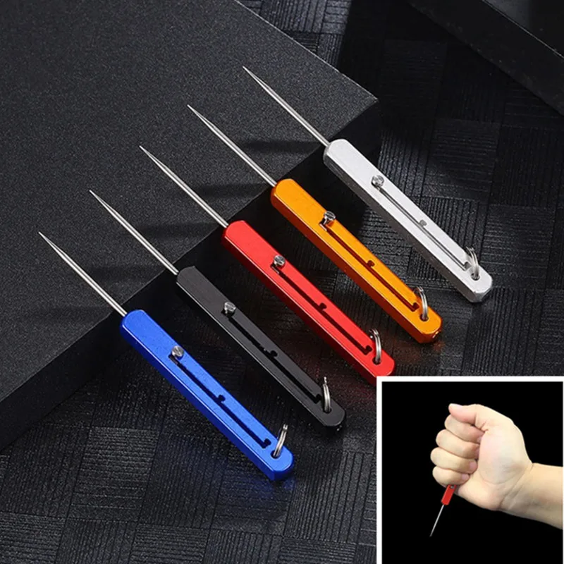 

EDC Titanium Alloy Integrated Toothpick Self-defense Weapon Tretractable Spring Toothpicks Adjustable Length Portable Fruit Pick