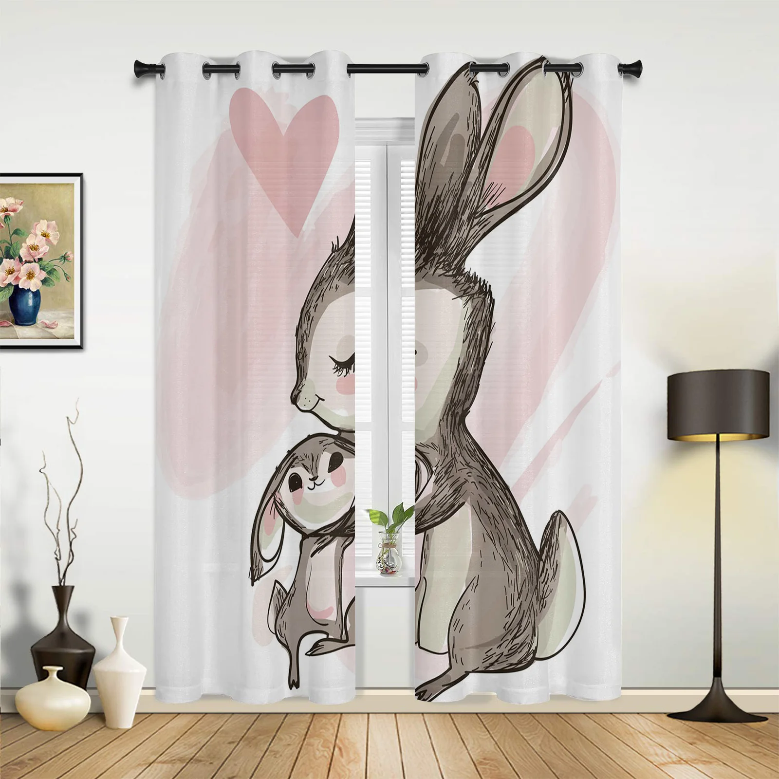 Animal Rabbit Love Retro Curtains for Bedroom Living Room Drapes Kitchen Children's Room Window Curtain Modern Home Decor
Animal Rabbit Love Retro Curtains for Bedroom Living Room Drapes Kitchen Children's Room Window Curtain Modern Home Decor