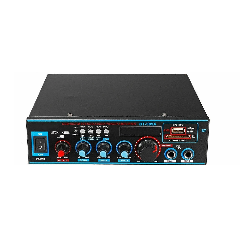 

BT-309A 220 В 800 Вт Bluetooth 5,0 усилитель для динамиков 2,0 каналов усилитель мощности автомобильной аудиосистемы HIFI музыкальный плеер с европейской вилкой
