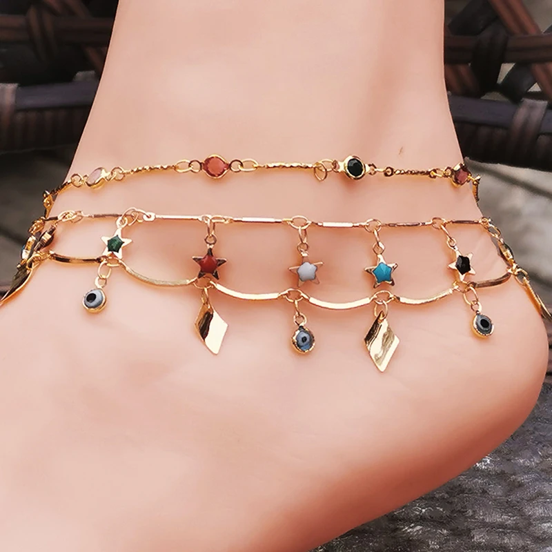 LEEKER Fashion Gold Color Flowers Colorful Round Drop anklets for women beach accessories plage femme summer jewelry 025 LK2
LEEKER Fashion Gold Color Flowers Colorful Round Drop anklets for women beach accessories plage femme summer jewelry 025 LK2