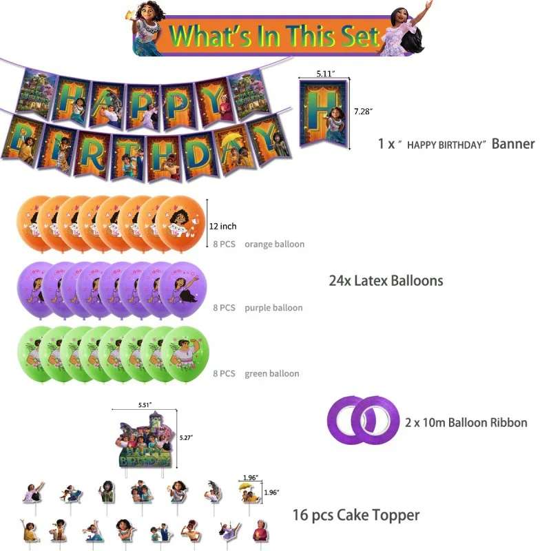 Disney Pixar Encanto Party Decorations Animated Birthday Balloons Pull Flag Cake Insert Card Set Arrangement Supplies Kid Gift
Disney Pixar Encanto Party Decorations Animated Birthday Balloons Pull Flag Cake Insert Card Set Arrangement Supplies Kid Gift