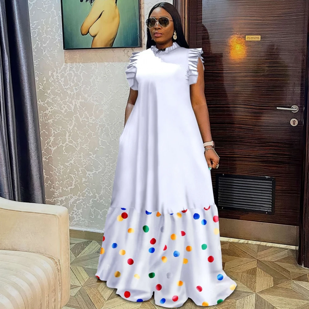 African Maxi Dress Women White Print 2023 Bohemian Summer Stand Collar Sundress Fashion Casual Sleeveless Party Vestido Robe
African Maxi Dress Women White Print 2023 Bohemian Summer Stand Collar Sundress Fashion Casual Sleeveless Party Vestido Robe