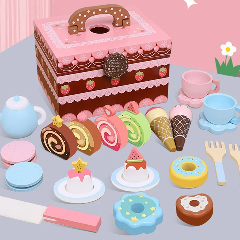 Kids Wooden Cutting Cake Toys Set Kitchen Food Pretend Play Simulation Cake Roll Donut Ice Cream Toys Afternoon Tea Toys
Kids Wooden Cutting Cake Toys Set Kitchen Food Pretend Play Simulation Cake Roll Donut Ice Cream Toys Afternoon Tea Toys