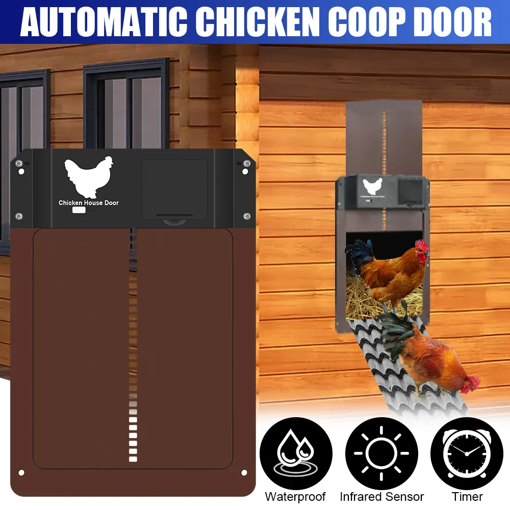 

Automatic Chicken Coop Door Night And Morning Delay Auto Open Close Door Opener Light Sense Door Opener