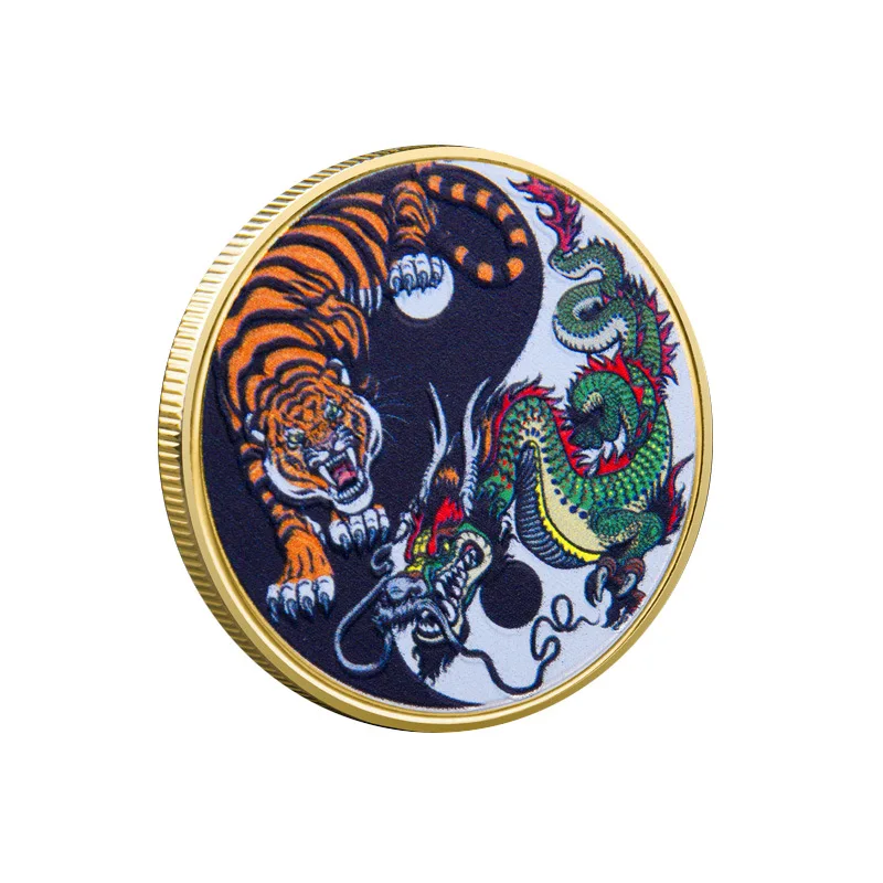 

Китайская Тигровая монета, красочные коллекционные монеты, талисман на удачу, фэн-шуй, сувенирная коллекция, подарок