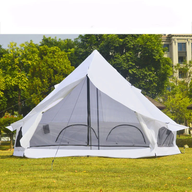 Luxury New Oxford Fabric Bell Tent Suitable for 4 Season Waterproof Family Outdoor Glamping Yurt Tent
Luxury New Oxford Fabric Bell Tent Suitable for 4 Season Waterproof Family Outdoor Glamping Yurt Tent