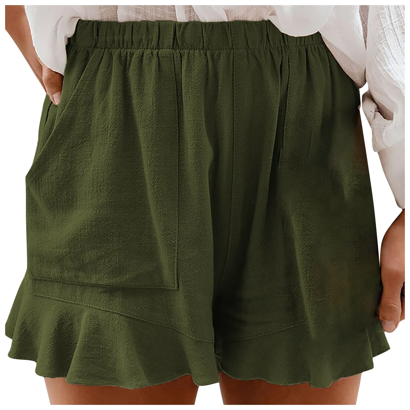 

Casual Solid Color Shorts irregular Hem Comfortable Short Trunks summer Women's Shorts Loose Streetwear pantalones cortos New