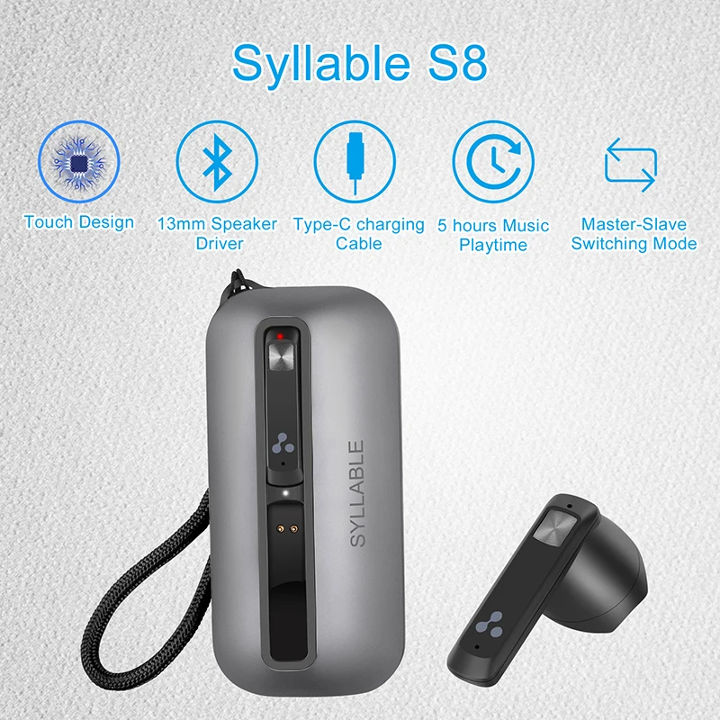 Беспроводные сенсорные наушники SYLLABLE S8 TWS с Bluetooth, режим переключения ведущий-ведомый, 5 часов, беспроводная гарнитура, динамик, драйвер
Беспроводные сенсорные наушники SYLLABLE S8 TWS с Bluetooth, режим переключения ведущий-ведомый, 5 часов, беспроводная гарнитура, динамик, драйвер