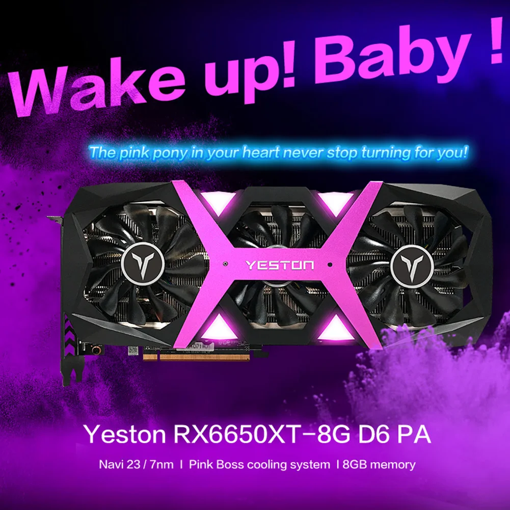 Yeston RX6650XT-8GD6 PA Pa Graphics Card Game Graphics Card 3 Large Fast Cooling Fans 2410-2635MHZ Low Noise HD Cards
Yeston RX6650XT-8GD6 PA Pa Graphics Card Game Graphics Card 3 Large Fast Cooling Fans 2410-2635MHZ Low Noise HD Cards