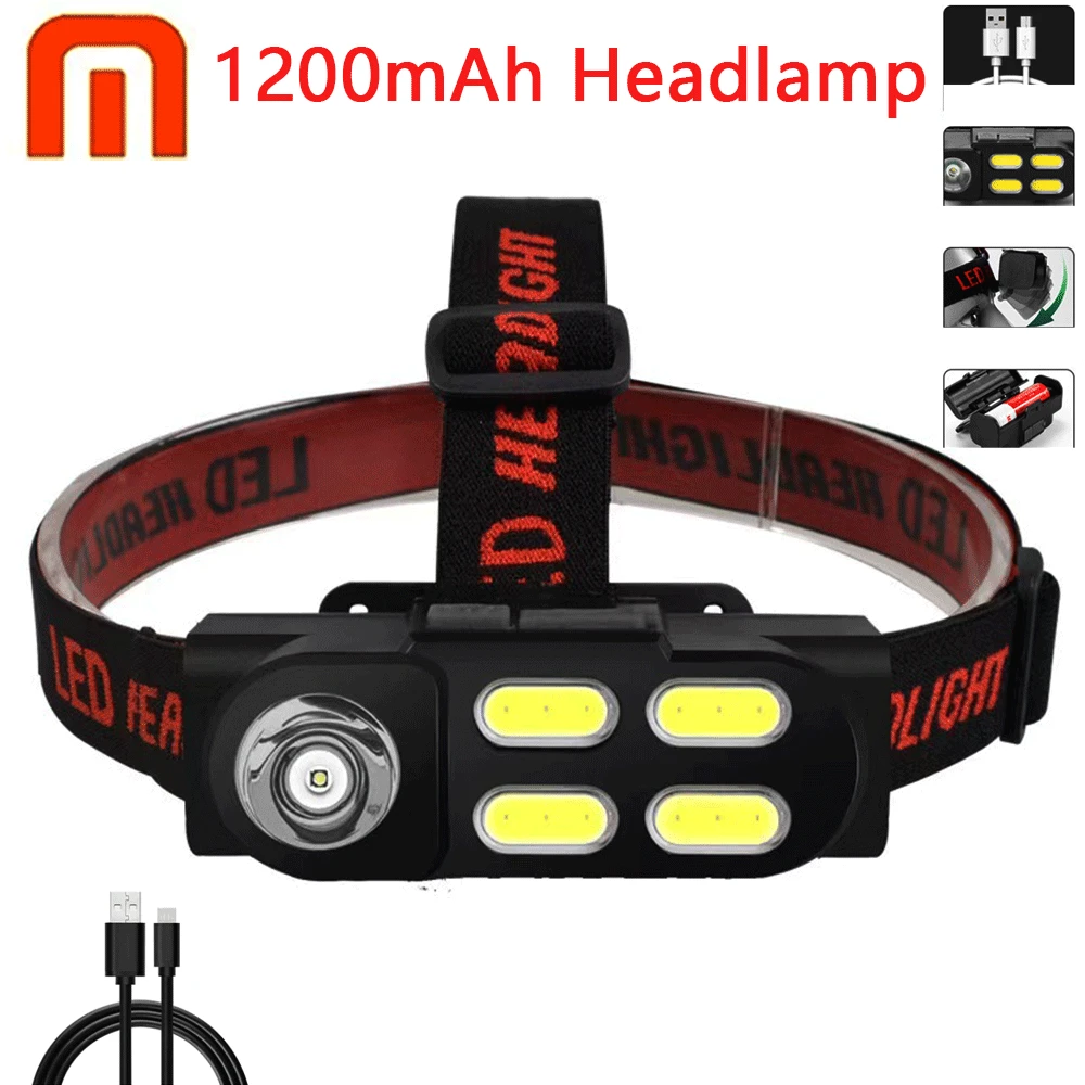 Portable Mini USB Rechargeable Headlamp XPE+4COB LED Use 18650 Battery Headlight Camping Light Night Fishing Lantern
Portable Mini USB Rechargeable Headlamp XPE+4COB LED Use 18650 Battery Headlight Camping Light Night Fishing Lantern