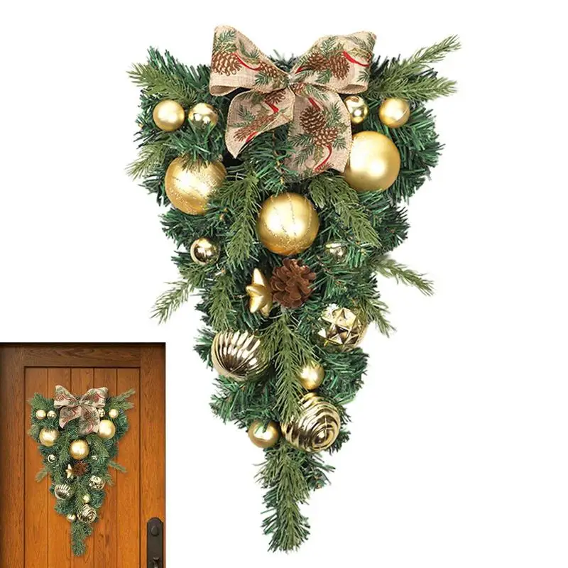 Christmas Artificial Wreath | Christmas Pine Needle Garland with Bowknot and Balls | Front Door Wreath Party Hanging Decorations
Christmas Artificial Wreath | Christmas Pine Needle Garland with Bowknot and Balls | Front Door Wreath Party Hanging Decorations