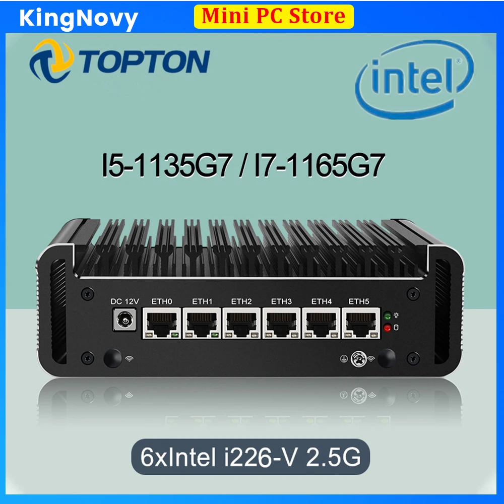 Промышленный мини-ПК, сетевой сервер без вентилятора pfSense, i7 1165G7 i5 1135G7 6LAN Intel i226 2,5G RJ45 2xDDR4 NVMe
Промышленный мини-ПК, сетевой сервер без вентилятора pfSense, i7 1165G7 i5 1135G7 6LAN Intel i226 2,5G RJ45 2xDDR4 NVMe