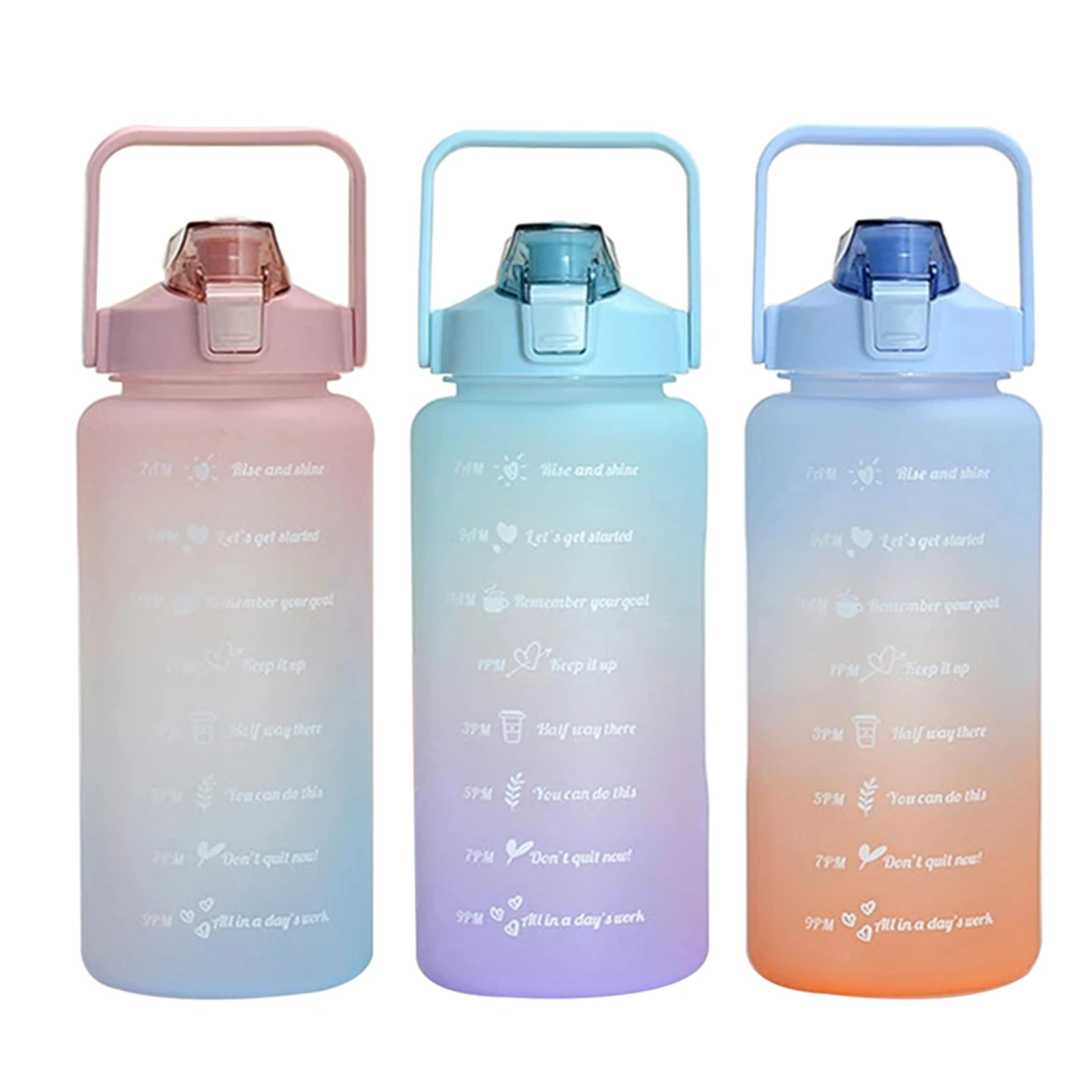 2L Water Bottle With Straw Time Marker Plastic Water Cup Large Capacity Frosted Outdoor Sports Bottles botella de agua 2 litros
2L Water Bottle With Straw Time Marker Plastic Water Cup Large Capacity Frosted Outdoor Sports Bottles botella de agua 2 litros
