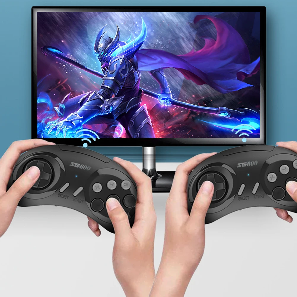 Ручной игровой плеер SG800, совместимый с HDMI, контроллер для семейного ТВ, беспроводной двойной геймпад 2,4 ГГц, 688 игр для Sega Mega Drive
Ручной игровой плеер SG800, совместимый с HDMI, контроллер для семейного ТВ, беспроводной двойной геймпад 2,4 ГГц, 688 игр для Sega Mega Drive