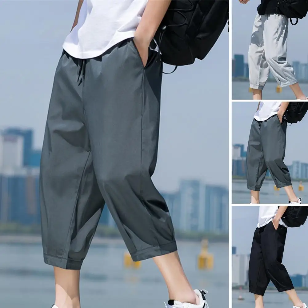 Male Stylish Loose Mid Waist Capri Pants Bottoms Capri Pants Loose-fitting for Work
Male Stylish Loose Mid Waist Capri Pants Bottoms Capri Pants Loose-fitting for Work