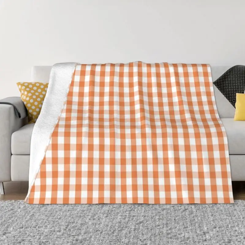 

Флисовое одеяло в мелкую клетку, ультратонкое фланелевое одеяло в клетку, в стиле настурций, домашнее покрывало
