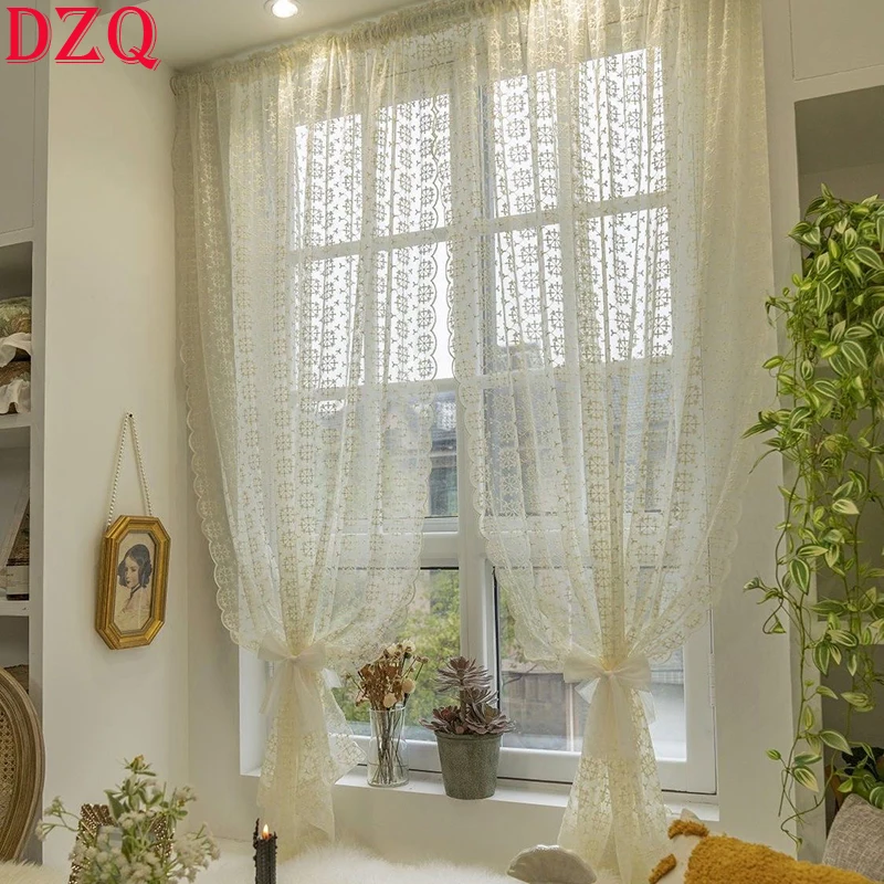 French Idyllic White Embroidered Lace Tulle Curtain Flowers Door Curtain for Kitchen Gauze Entrance Partition #A357
French Idyllic White Embroidered Lace Tulle Curtain Flowers Door Curtain for Kitchen Gauze Entrance Partition #A357