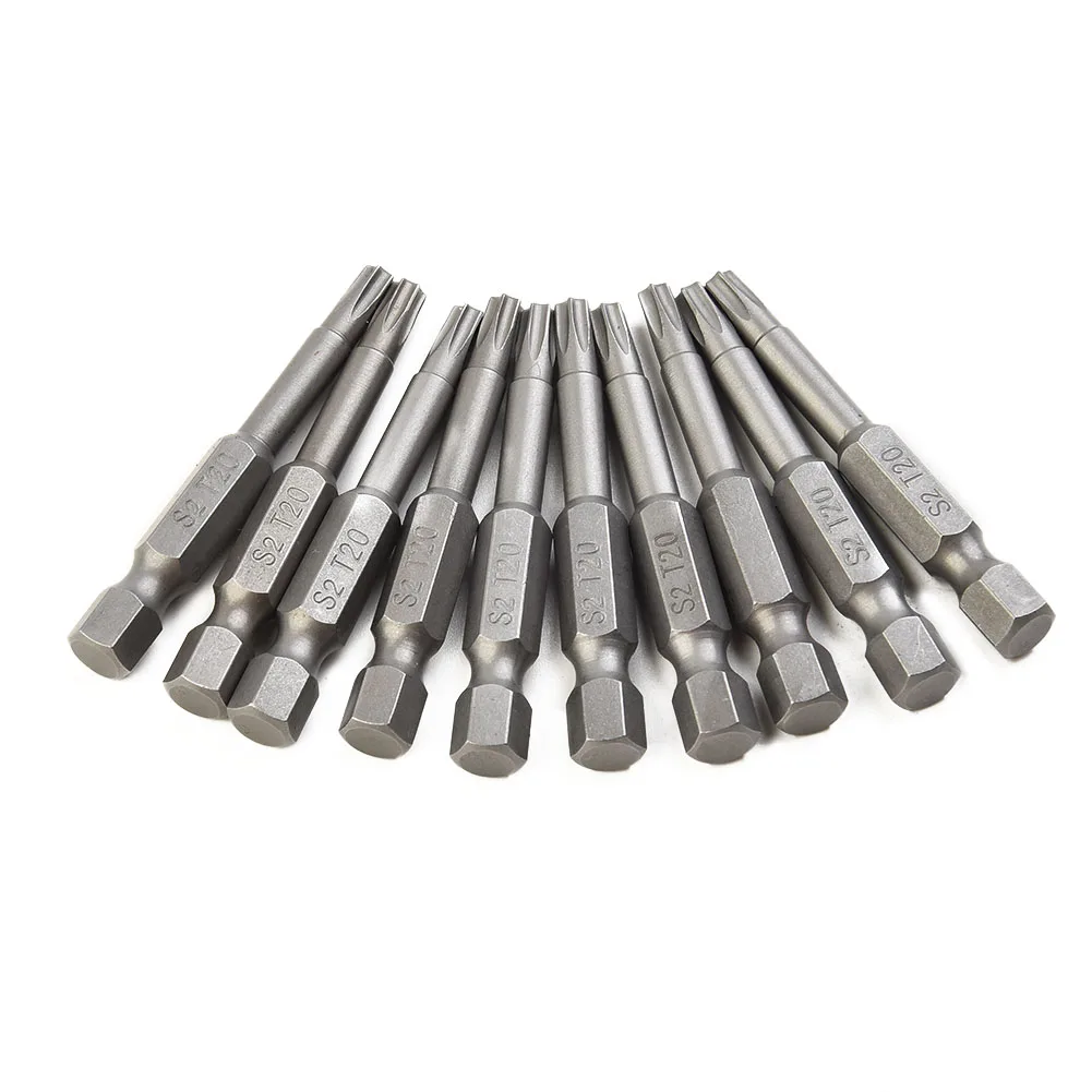 

10Pcs Alloy Steel 50mm Long Torx Screwdriver Bit 6.35mm Hexagon Handle T20 Magnetic Tip Screwdrivers Kit Drill Bit Hand Tools