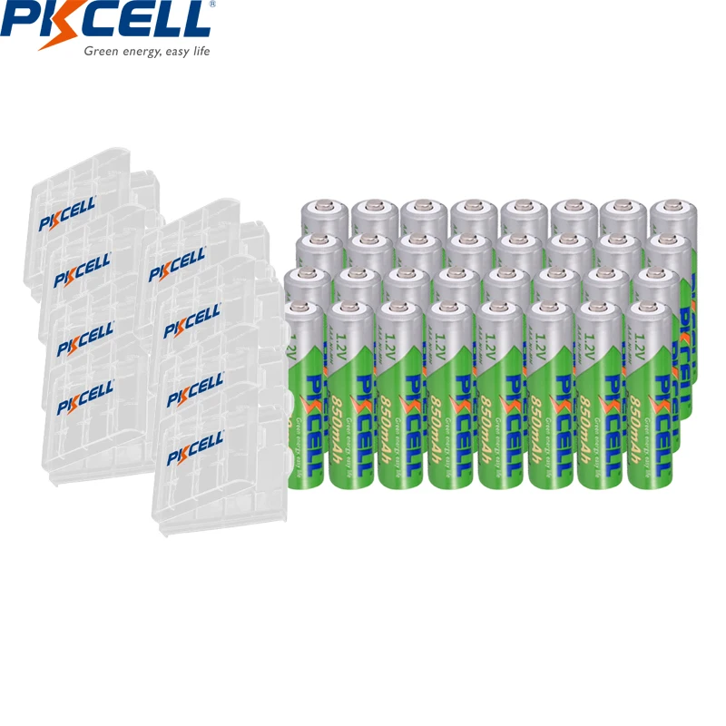 32PC PKCELL AAA 850mAh Batteries 1.2v Ni-MH aaa Rechargeable Battery pre-charged aaa Batteries with 3PC AAA/AA Battery box hold
32PC PKCELL AAA 850mAh Batteries 1.2v Ni-MH aaa Rechargeable Battery pre-charged aaa Batteries with 3PC AAA/AA Battery box hold