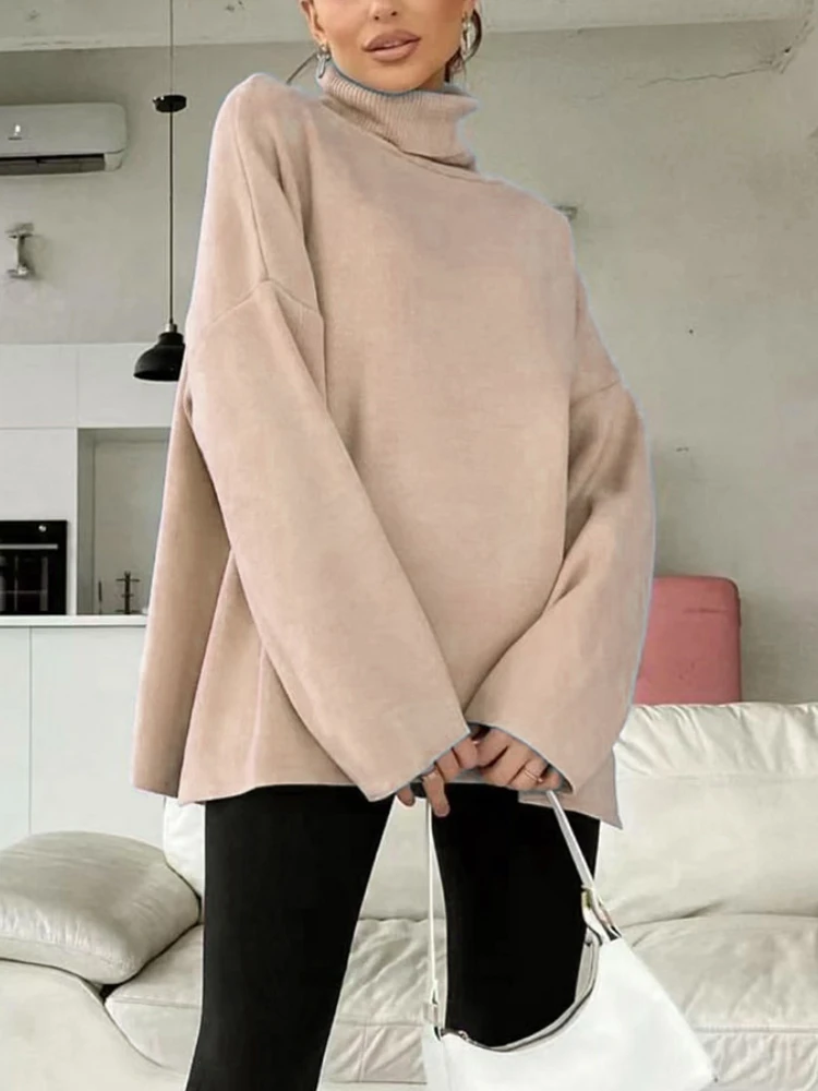 New in Winter Autumn Turtleneck Sweater Oversized Long Sleeve Elegant Knitted Pullover for Women Fashion Woman Blouse 2023
New in Winter Autumn Turtleneck Sweater Oversized Long Sleeve Elegant Knitted Pullover for Women Fashion Woman Blouse 2023