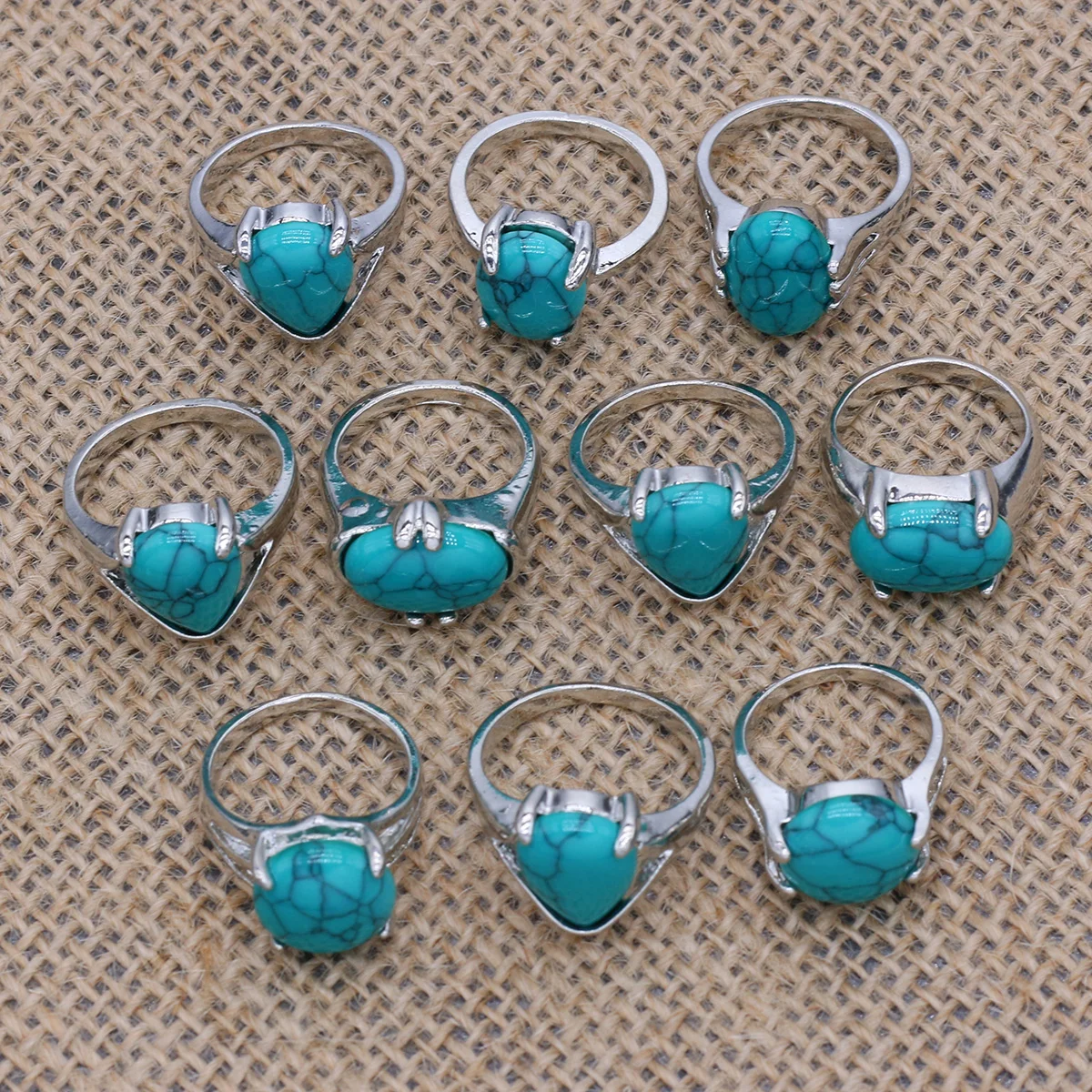 10pcs Natural Stone Finger Rings Reiki Heal Oval Turquoises Crystal Ring for Women Girls Party Wedding Jewelry Gifts
10pcs Natural Stone Finger Rings Reiki Heal Oval Turquoises Crystal Ring for Women Girls Party Wedding Jewelry Gifts