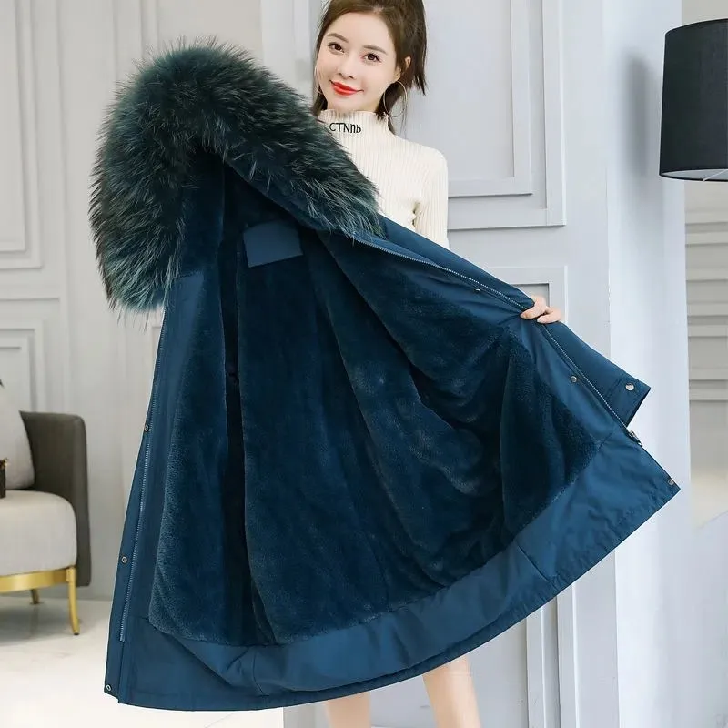 2023 Fashion New Women Parkas Big Fur Collar Thick Warm Fleece Winter Jacket Loose Hooded Coat Splice Mid-Length Outwear Female
2023 Fashion New Women Parkas Big Fur Collar Thick Warm Fleece Winter Jacket Loose Hooded Coat Splice Mid-Length Outwear Female