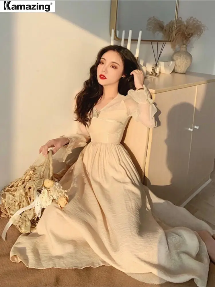 Женское платье феи во французском стиле; Сезон весна-осень; Элегантные модные вечерние платья трапециевидной формы; Женское платье с длинны...
Женское платье феи во французском стиле; Сезон весна-осень; Элегантные модные вечерние платья трапециевидной формы; Женское платье с длинны...