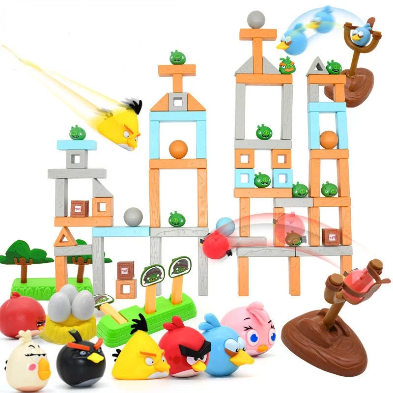 

Cartoon Angry Birds Movie Genuine Complete Set of Slingshot Combination Toys Children's Educational Building Blocks Board Game
